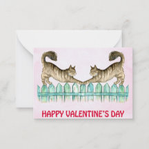 Zwei Katzen auf einer Valentinerkarte