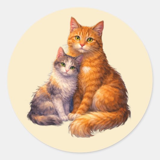 Zwei Katzen Aufkleber (Vorderseite)