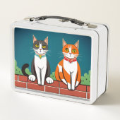 Zwei Katzen aus Metall Lunchbox (Rückseite)