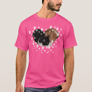 Zwei Katzen bilden ein Herz T-Shirt