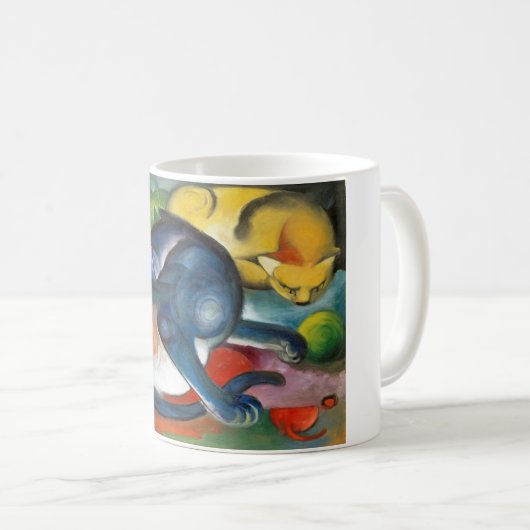 Zwei Katzen, blau und gelb, Franz Marc Kaffeetasse (VorderseiteRechts)