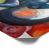 Zwei Katzen, blau und gelb, Franz Marc Poster (Ecke)