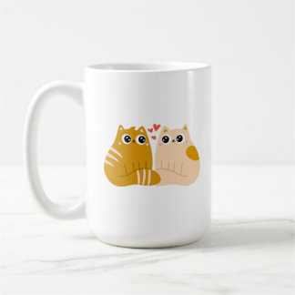 Zwei Katzen, die sich lieben. Kaffeetasse