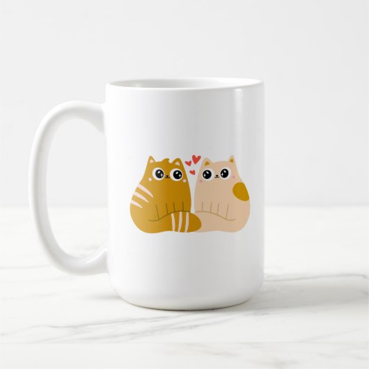 Zwei Katzen, die sich lieben. Kaffeetasse (Links)