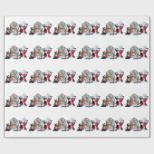 Zwei Katzen, drei Mäuse und Santa Geschenkpapier (Flach)