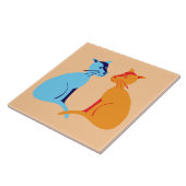 zwei Katzen Fliese (Seite)