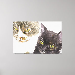 Zwei Katzen - getigert und Schildpatt Leinwanddruck