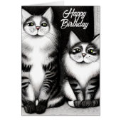 Zwei Katzen Happy Birthday Grußkarte (Vorne)