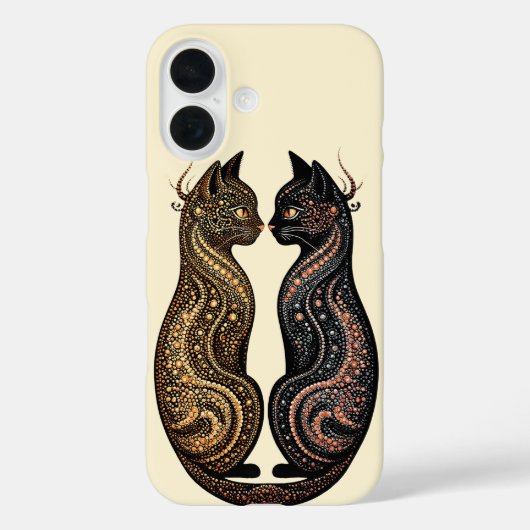 Zwei Katzen im lebendigen künstlerischen Design Case-Mate iPhone Hülle (Rückseite)