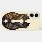 Zwei Katzen im lebendigen künstlerischen Design Case-Mate iPhone Hülle (Rückseite (Horizontal))