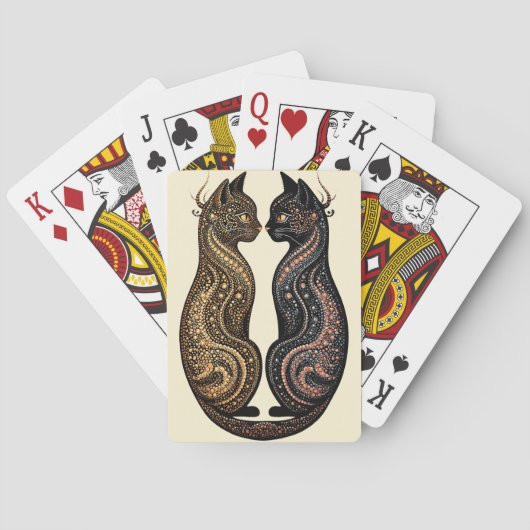 Zwei Katzen im lebendigen künstlerischen Design Spielkarten (Rückseite)