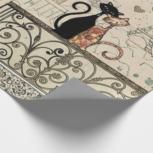 Zwei Katzen in der Liebe Geschenkpapier (Ecke)