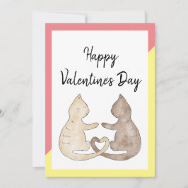 Zwei Katzen in der Liebe - Happy Valentine Day Car Feiertagskarte