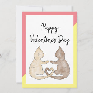 Zwei Katzen in der Liebe - Happy Valentine Day Car Feiertagskarte