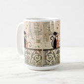 Zwei Katzen in der Liebe Kaffeetasse (Vorderseite Links)