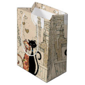 Zwei Katzen in der Liebe Mittlere Geschenktüte (Rückseite Schrägansicht)