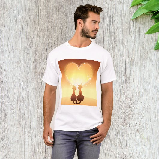 Zwei Katzen in der Liebe T - Shirt von Männern