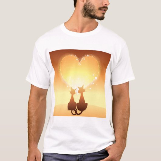 Zwei Katzen in der Liebe T - Shirt von Männern (Vorderseite)