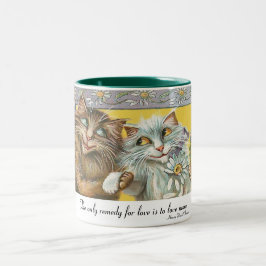 Zwei Katzen in der Liebe Zweifarbige Tasse