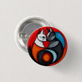 Zwei Katzen in lebendigem Circular Design Button (Vorne & Hinten)