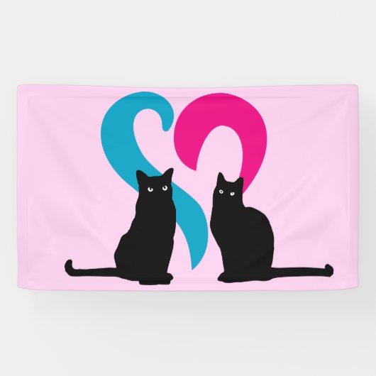 Zwei Katzen in Liebe Banner (Horizontal)