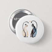 Zwei Katzen in Liebe Button (Vorne & Hinten)