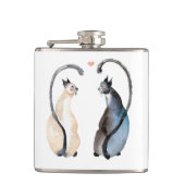 Zwei Katzen in Liebe Flachmann (Vorderseite)