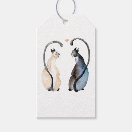 Zwei Katzen in Liebe Geschenkanhänger (Vorderseite)