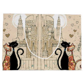 Zwei Katzen in Liebe Große Geschenktüte (Rückseite)