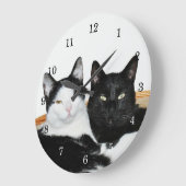 Zwei Katzen in Liebe Große Wanduhr (Winkel)