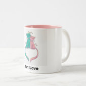 Zwei Katzen in Liebe Illustration Tasse (VorderseiteRechts)