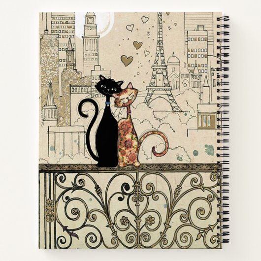 Zwei Katzen in Liebe Notizblock (Rückseite)