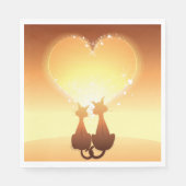 Zwei Katzen in Liebe Papier Napkins Serviette (Vorderseite)