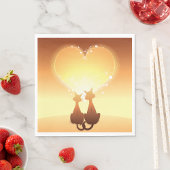 Zwei Katzen in Liebe Papier Napkins Serviette