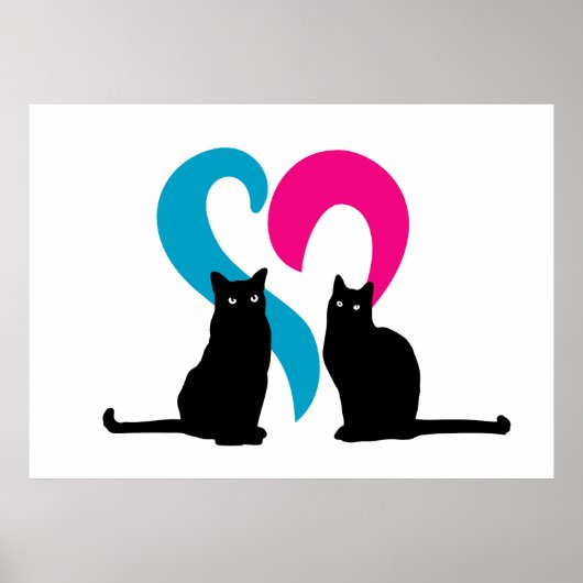 Zwei Katzen in Liebe Poster (Vorne)