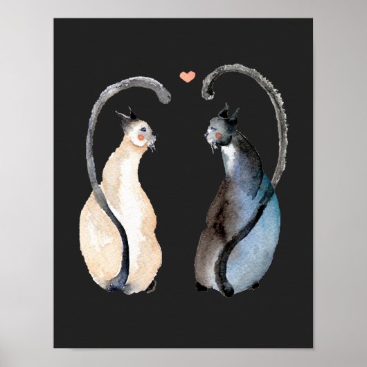 Zwei Katzen in Liebe Poster (Vorne)