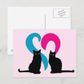 Zwei Katzen in Liebe Postkarte (Vorne/Hinten)