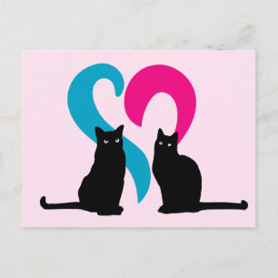 Zwei Katzen in Liebe Postkarte