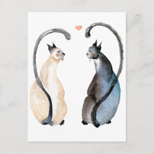 Zwei Katzen in Liebe Postkarte