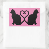 Zwei Katzen in Liebe Silhouette Rectangle Aufklebe Rechteckiger Aufkleber (Tasche)