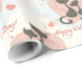 Zwei Katzen in Liebe Valentinstag Packpapier (Rolleneckpunkt)