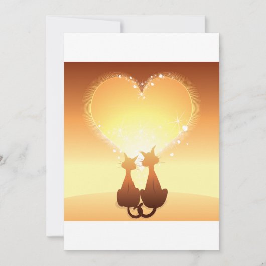 Zwei Katzen in Lieben Einladung (Vorderseite)