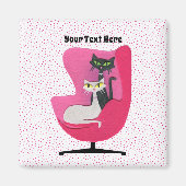 Zwei Katzen in rosa Stuhl aus der Mitte des Jahrhu Magnet (Vorne)