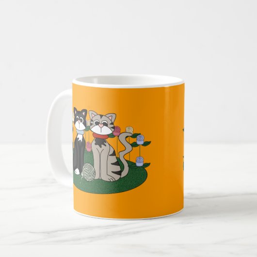 Zwei Katzen Kaffeetasse (Vorderseite Links)