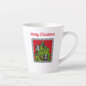 Zwei Katzen klettern im dekorierten Weihnachtsbaum Milchtasse (Rechts)