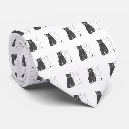 Zwei Katzen Krawatte (Gerollt)