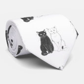 Zwei Katzen Krawatte (Gerollt)