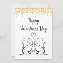 Zwei Katzen Küssen - Happy Valentine's Day Card