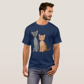 Zwei Katzen lustig T-Shirt (Vorne ganz)