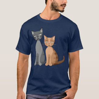 Zwei Katzen lustig T-Shirt